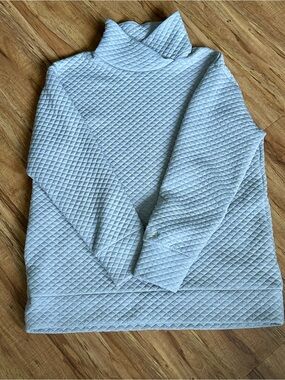 New Balance Light Gray Quilted Funnel Neck Pullover